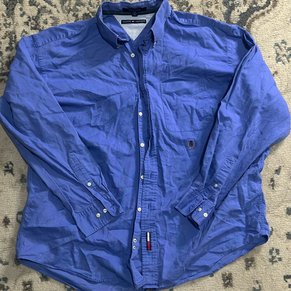 Tommy Hilfiger Blue Casual Button Down Shirt